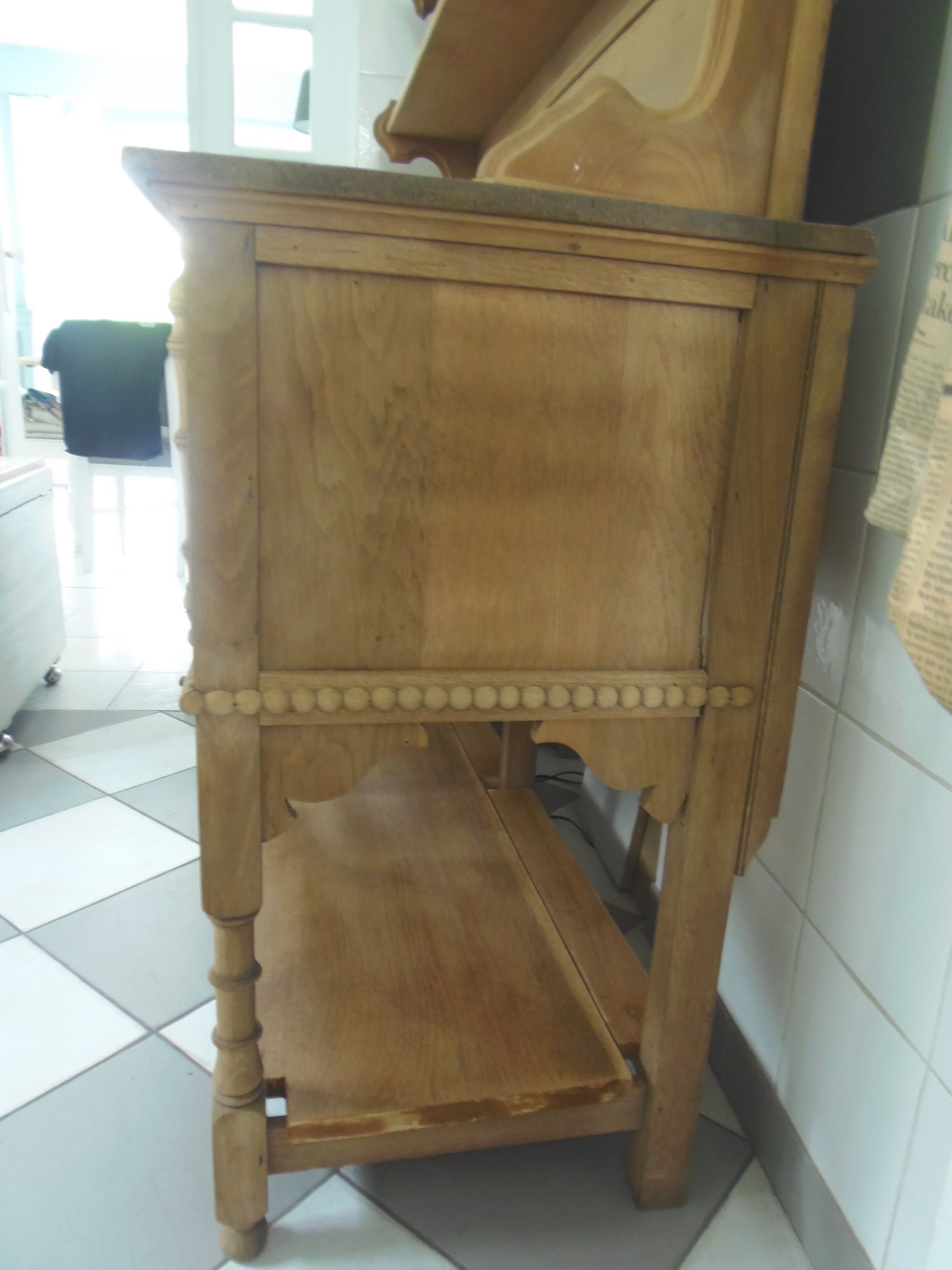 Furniture of trade, vintage service the bottom in oak the top in walnut.