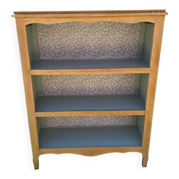 Bibus, meuble d'appoint, bibliothèque vert sauge et bois