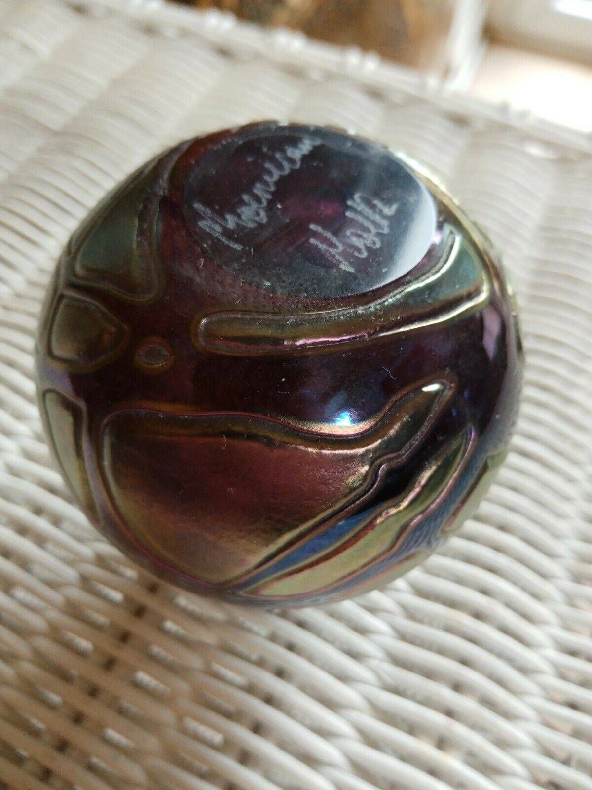 Vase Phoenician Malta 10 cm high gilded multicolored glass