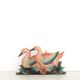 Vintage wall coat rack - Carved wood duck patterns - 1900