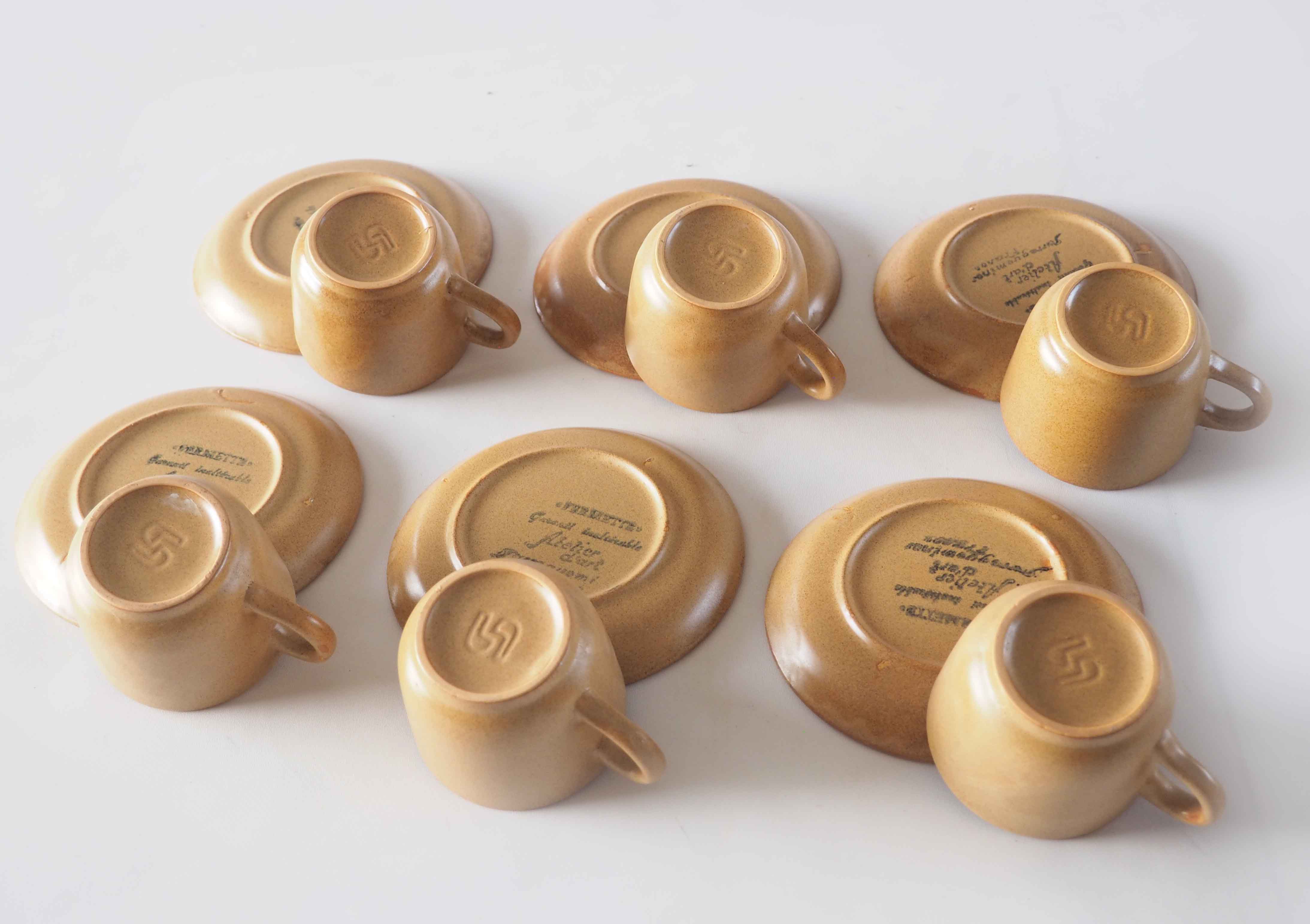 Service de 6 tasses en grès