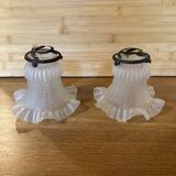 Suspension tulipe opaline dentelée