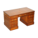 Partner desk with double pedestal in burr yew wood with decorated top.