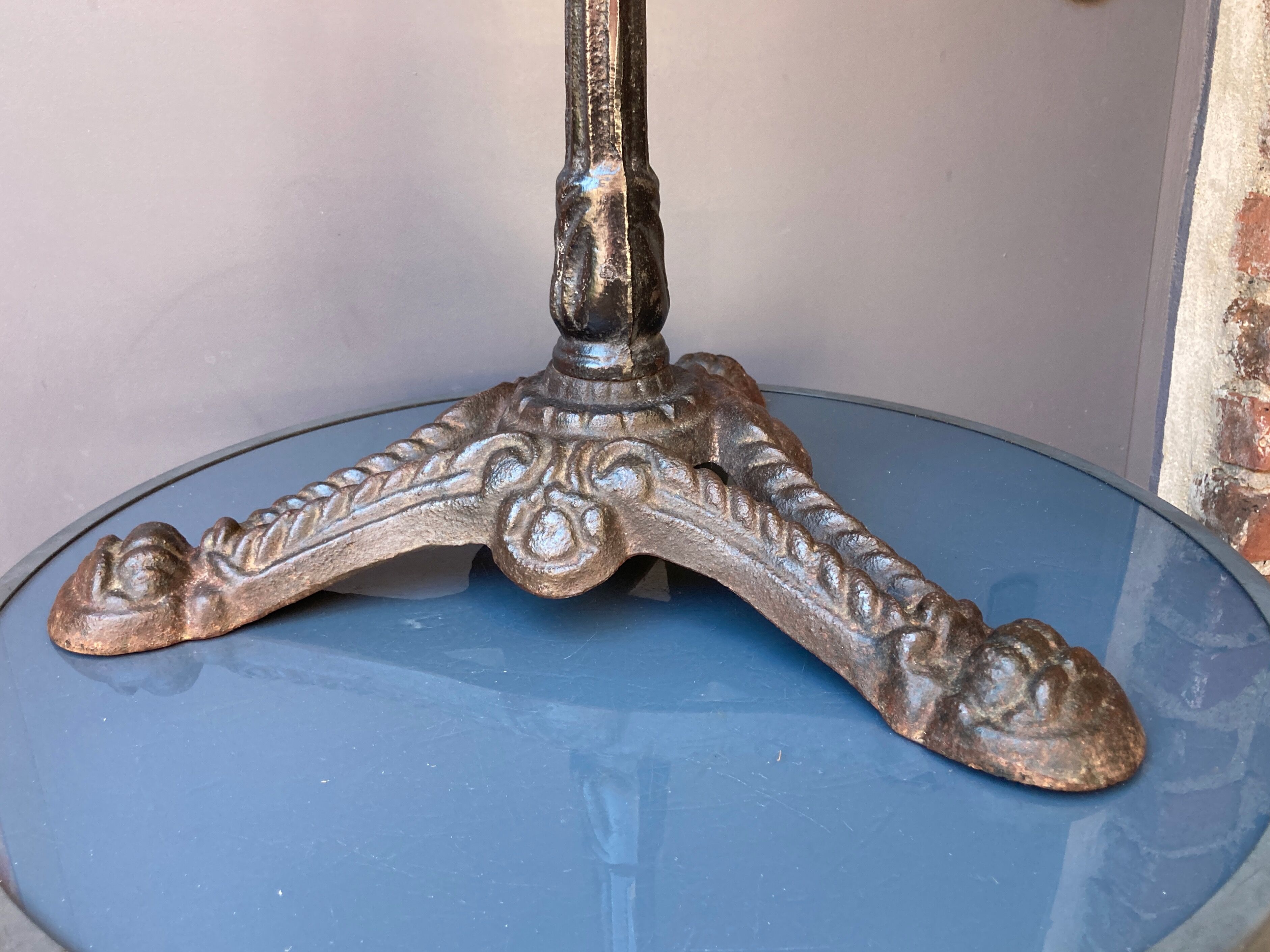 Bistro table marble and cast iron art deco