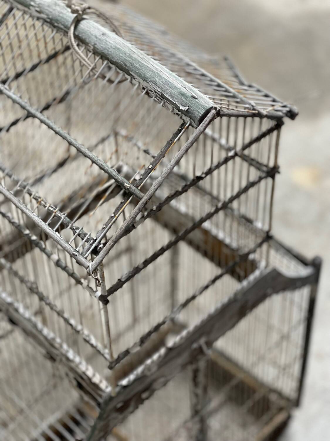 Old aviary/wooden garden bird cage 1930'