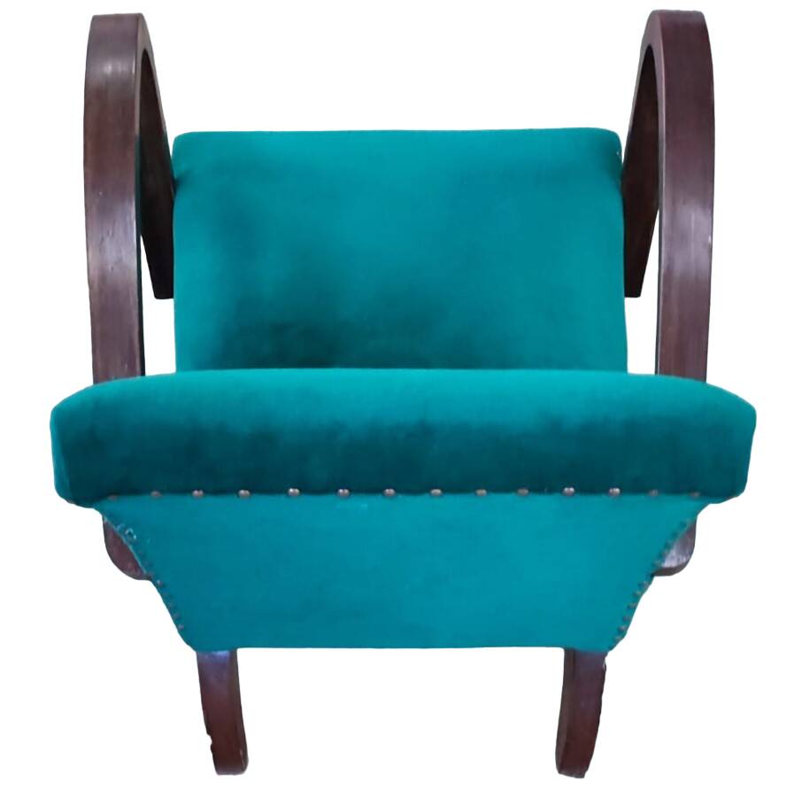Vintage bottle green armchair in velvet fabric, 1960s-1970s