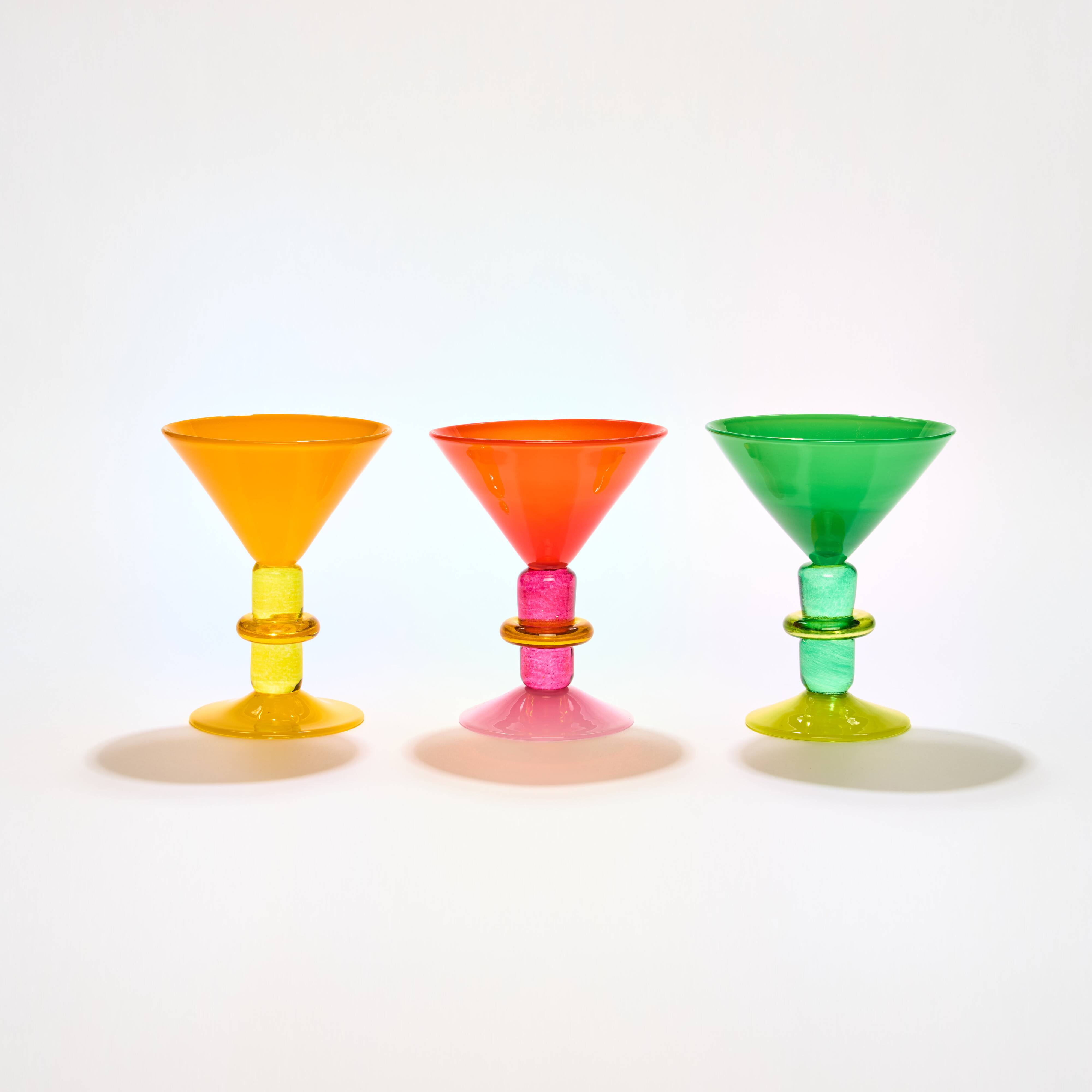 Miami Martini Glass in Lime & Green