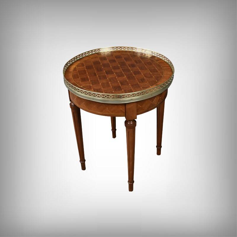 Small bouillotte table in marquetry – mid 20th century