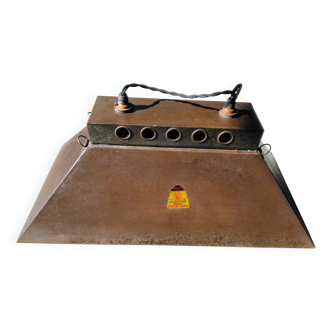 Industrial pendant light, mirror reflector, sheet metal lampshade, England
