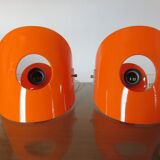 Pair of sconces in orange 70s perspex