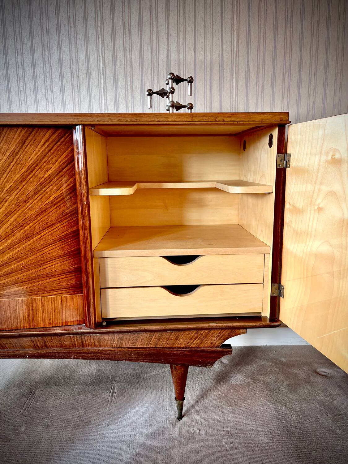 Buffet in rosewood and maple, 1960
