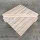 Up & Up large Italian Brutalist travertine coffee table, two-piece geometric mod