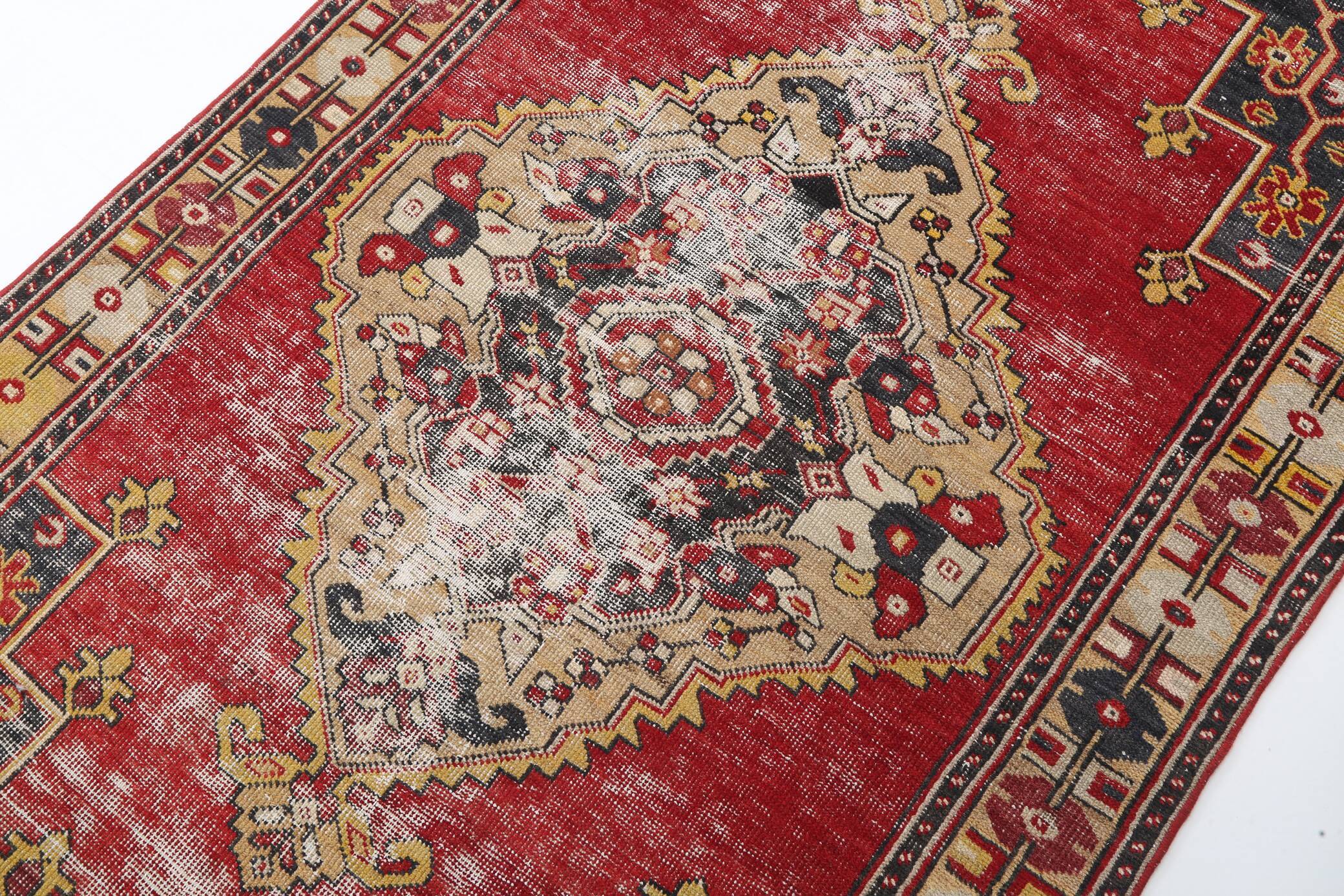 248x123cm red handmade turkish rug