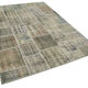Handwoven oriental vintage 172 cm x 242 cm grey patchwork rug
