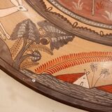 Vintage Mexican Hand Painted Terracotta Wall Plate - Amado Galvan - 1970s