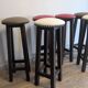 Lot de 6 tabourets de bar en bois — esprit bistrot & bois patiné