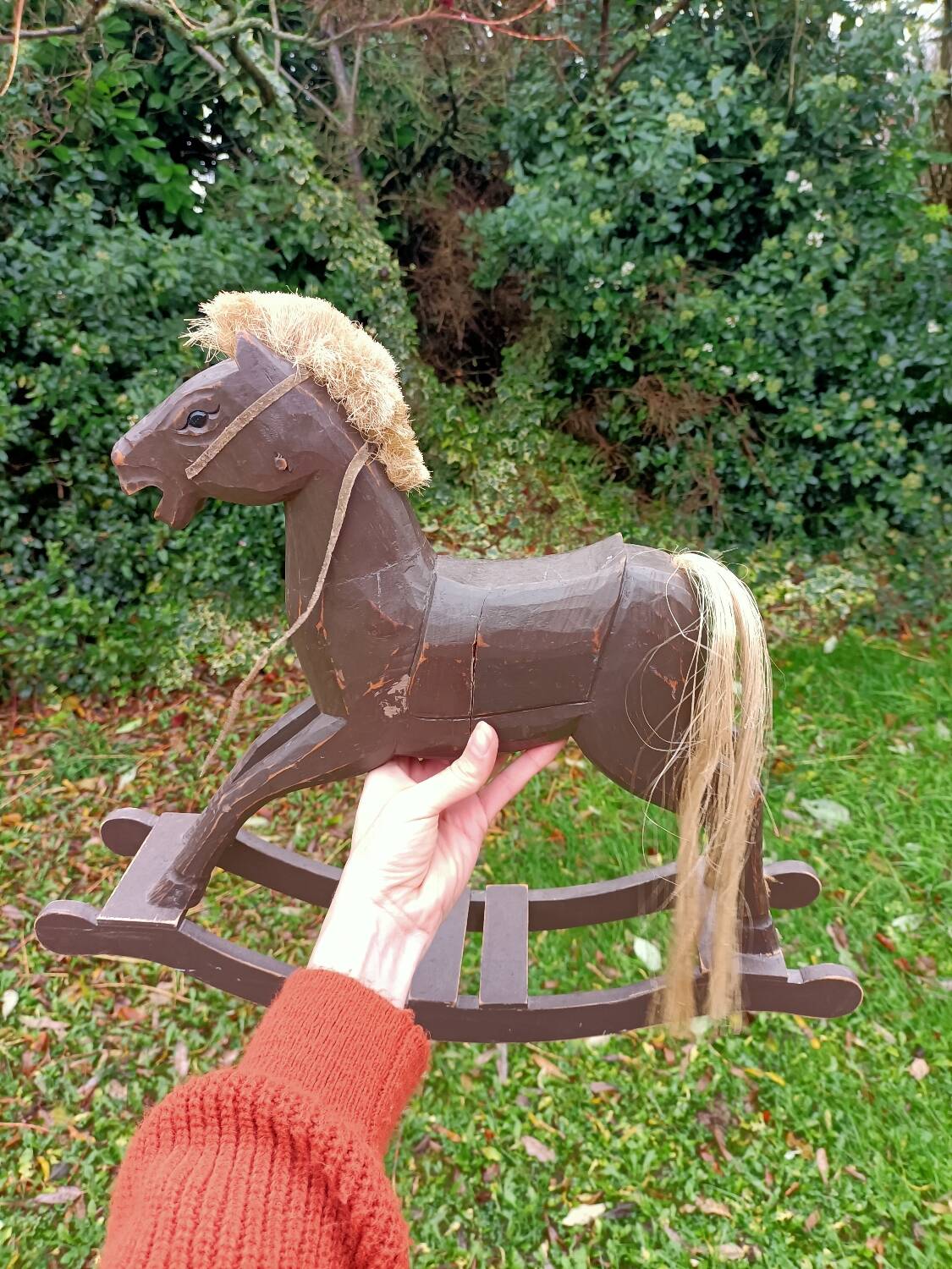 Retro wooden rocking horse