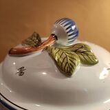 Earthenware candy dish with hand-decorated surfaces