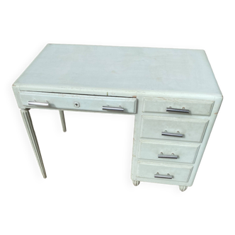 Bureau 1940 bois laqué vert amande