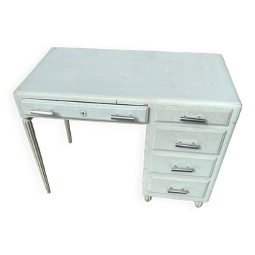 Bureau 1940 bois laqué vert amande