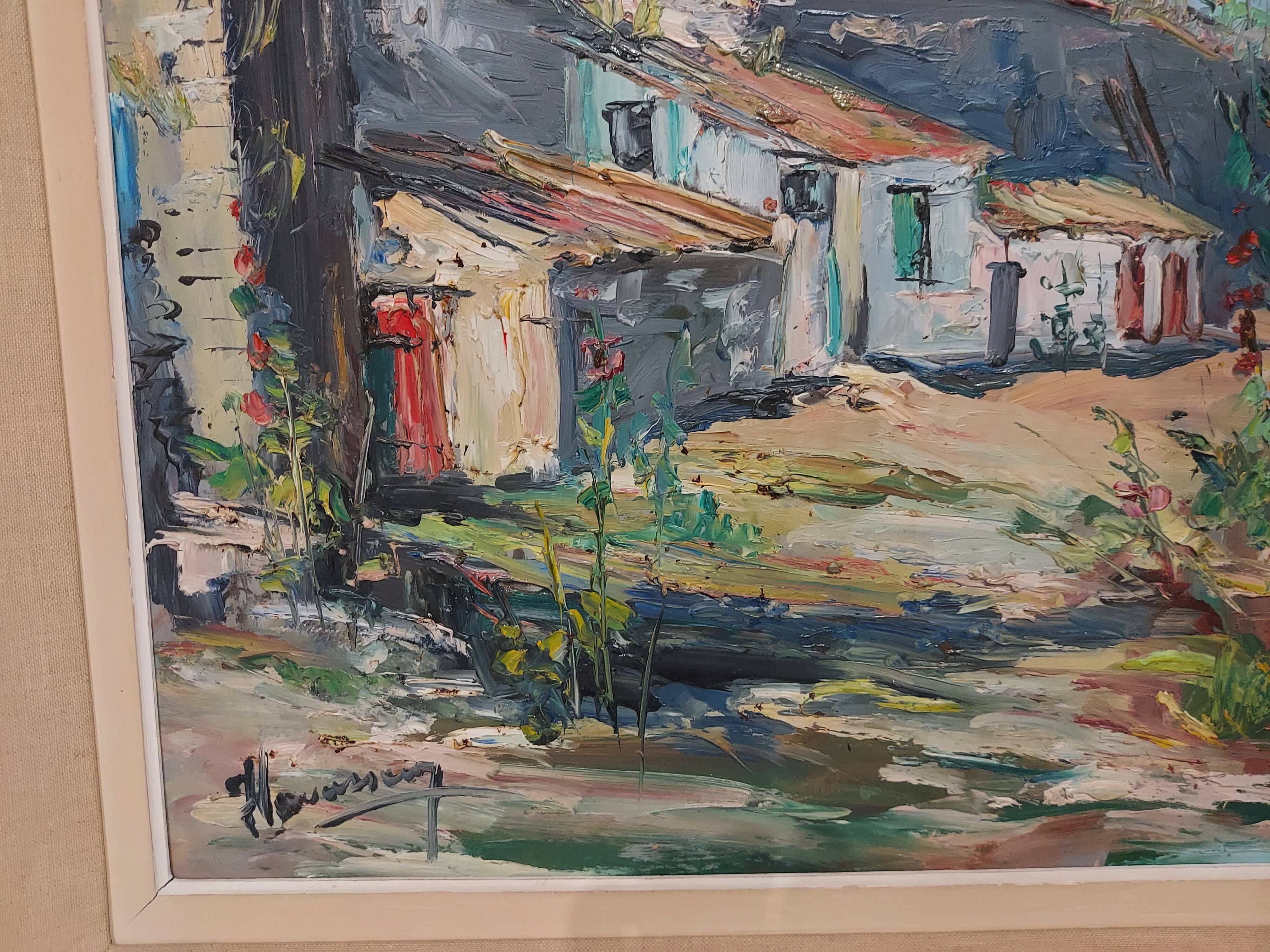 Tableau peinture couteau années 1950