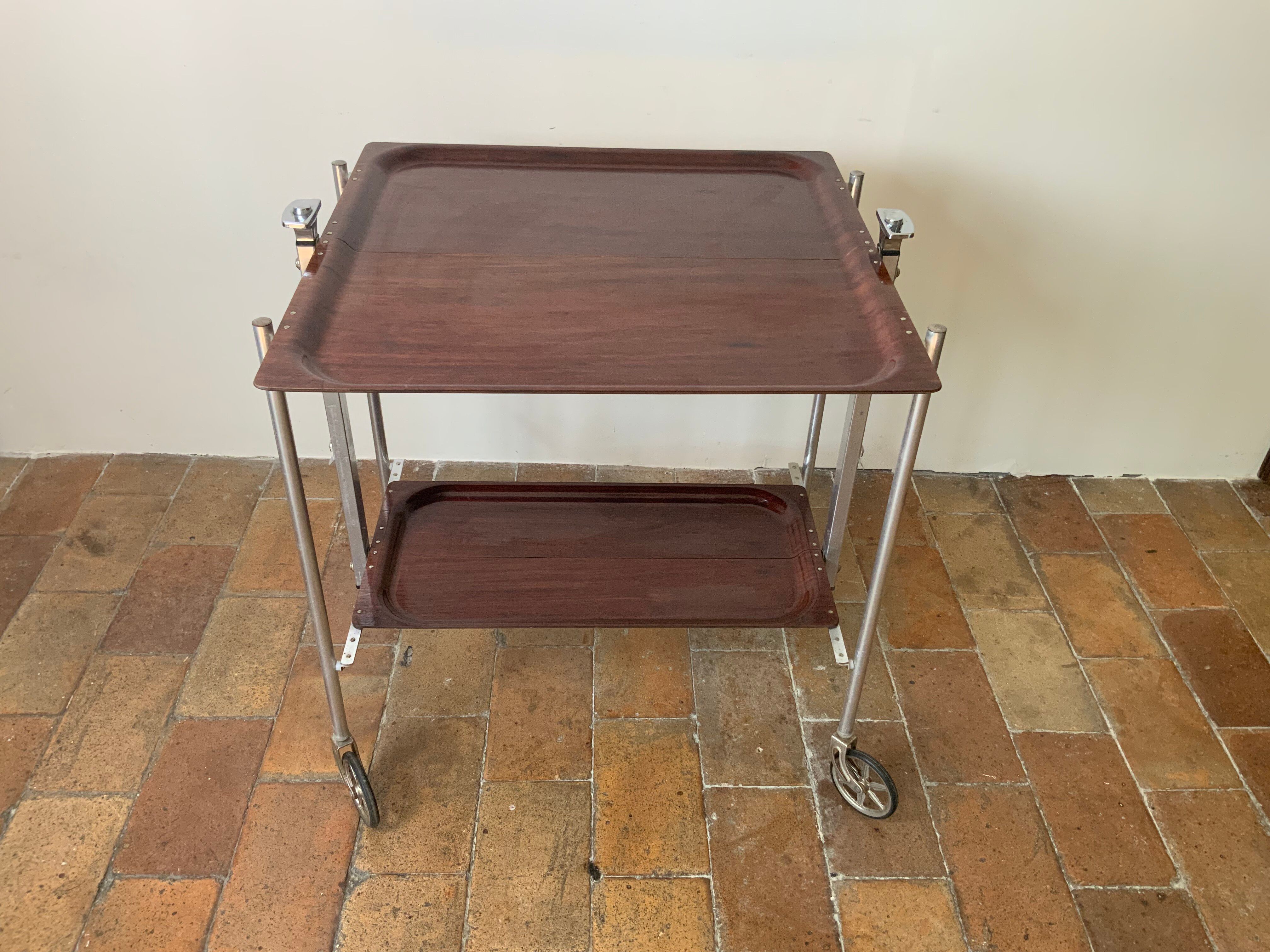 Vintage 70s folding dessert trolley