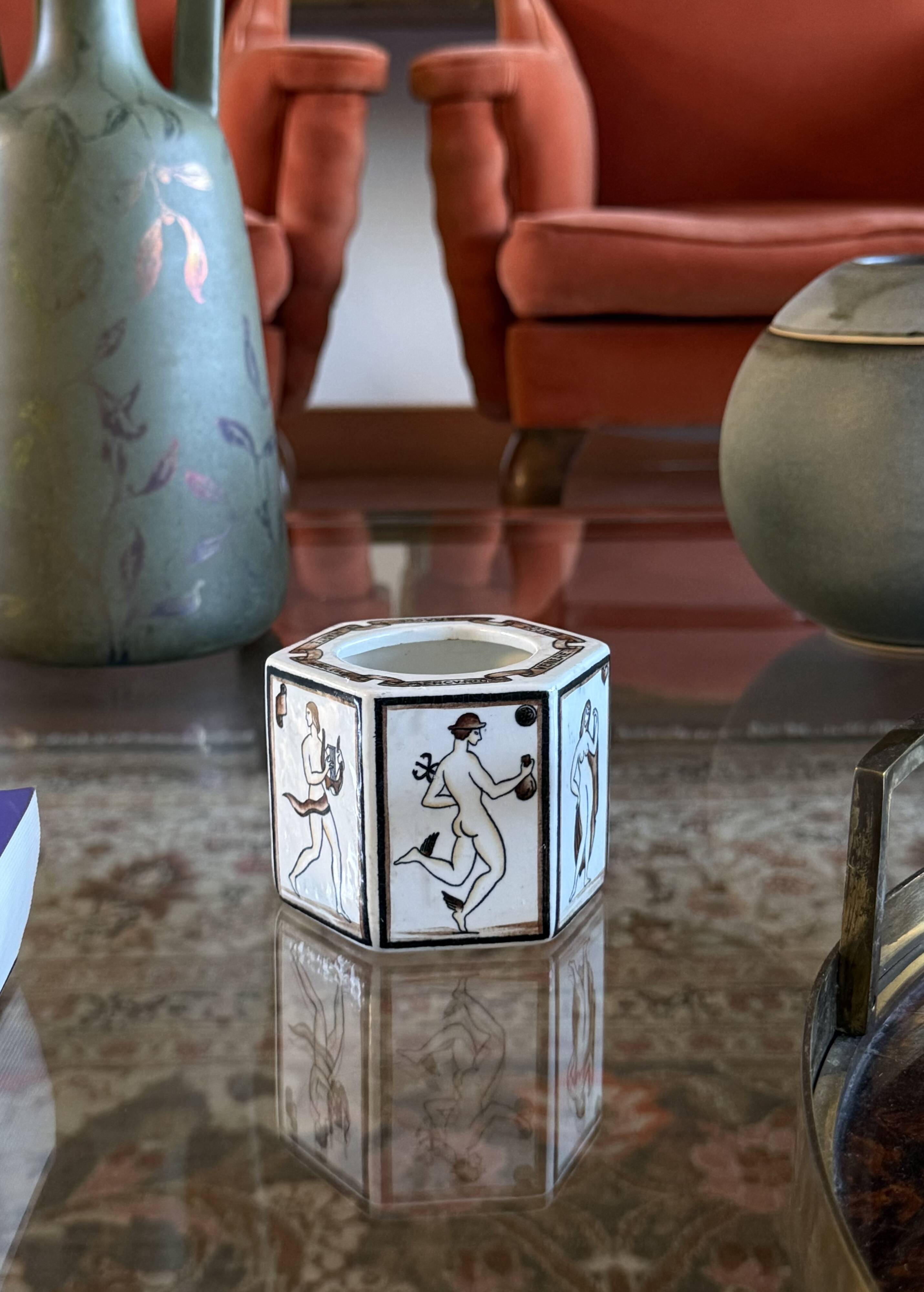 Gio Ponti, "Per scriver classico" ashtray, SC Richard Ginori, Italy 1926