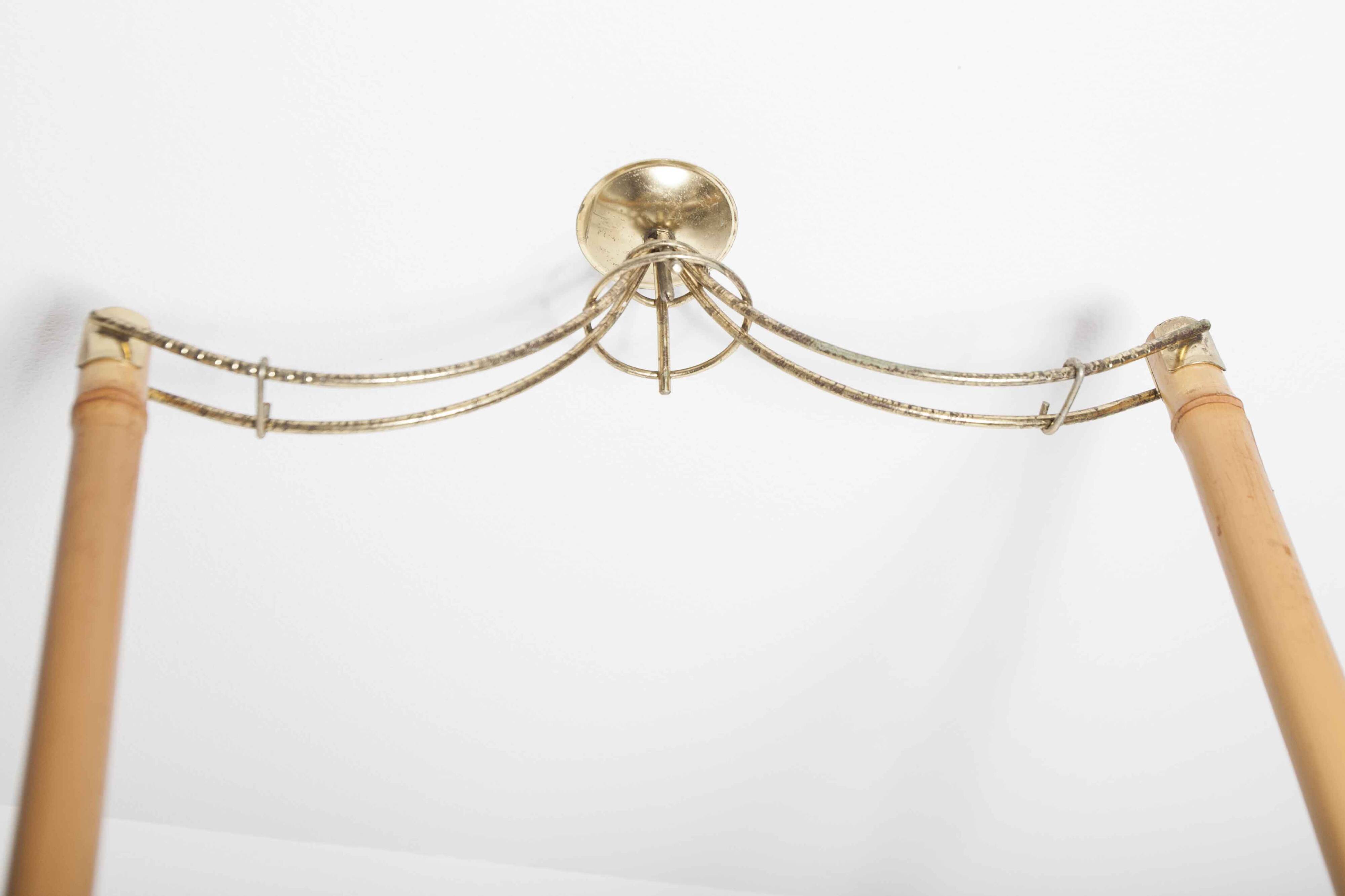 Indoor rotating plant holder 1960 bamboo and brass