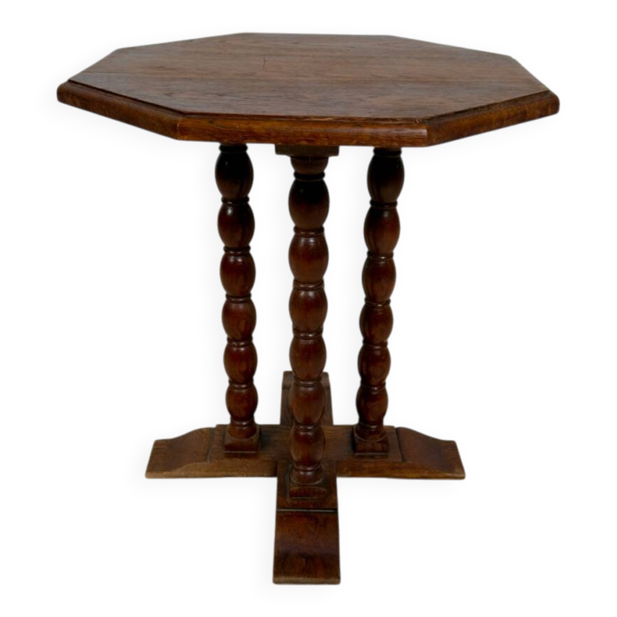 Table d’appoint hexagonale aux pieds bobine