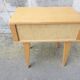 Vintage wood and rattan bedside table