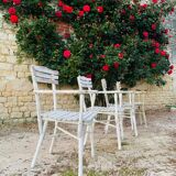 Ensemble d'assises  de jardin 4 fauteuils et 1 chaise - en bois