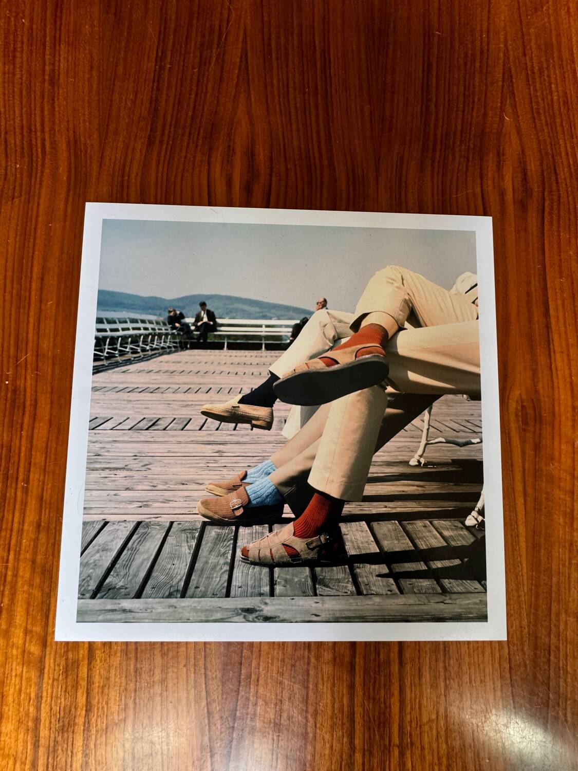 ⸻  Vintage Color Photograph from 1973 – Shoes on Wooden Deck