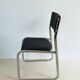Chrome chair in gray fabric, Italy 1970s