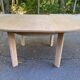 Scandinavian round extendable dining table stripped in oak 1980