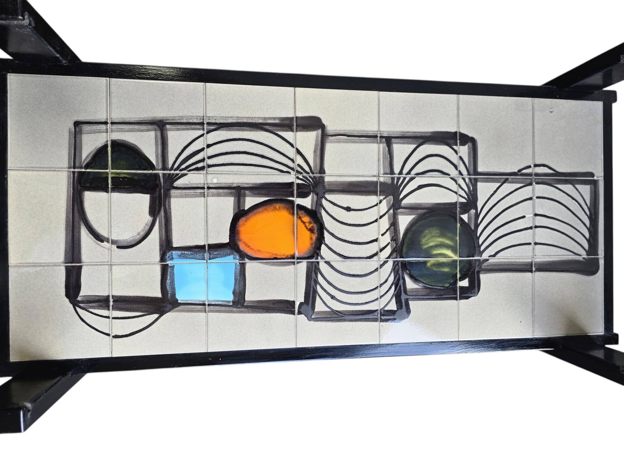 vintage coffee table with smoked brown glass