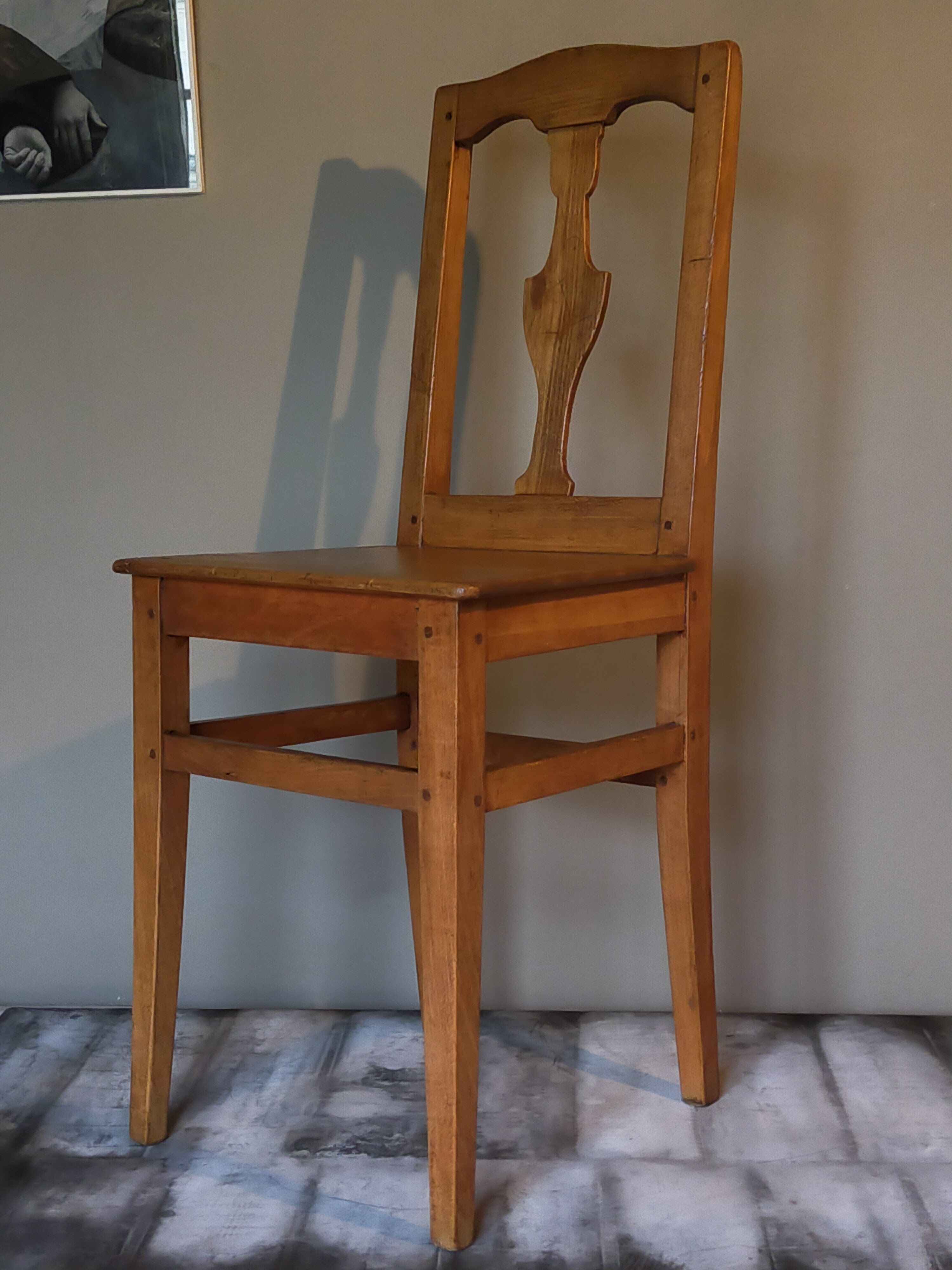 Chaise lorraine art populaire fin XIXème à dossier balustre