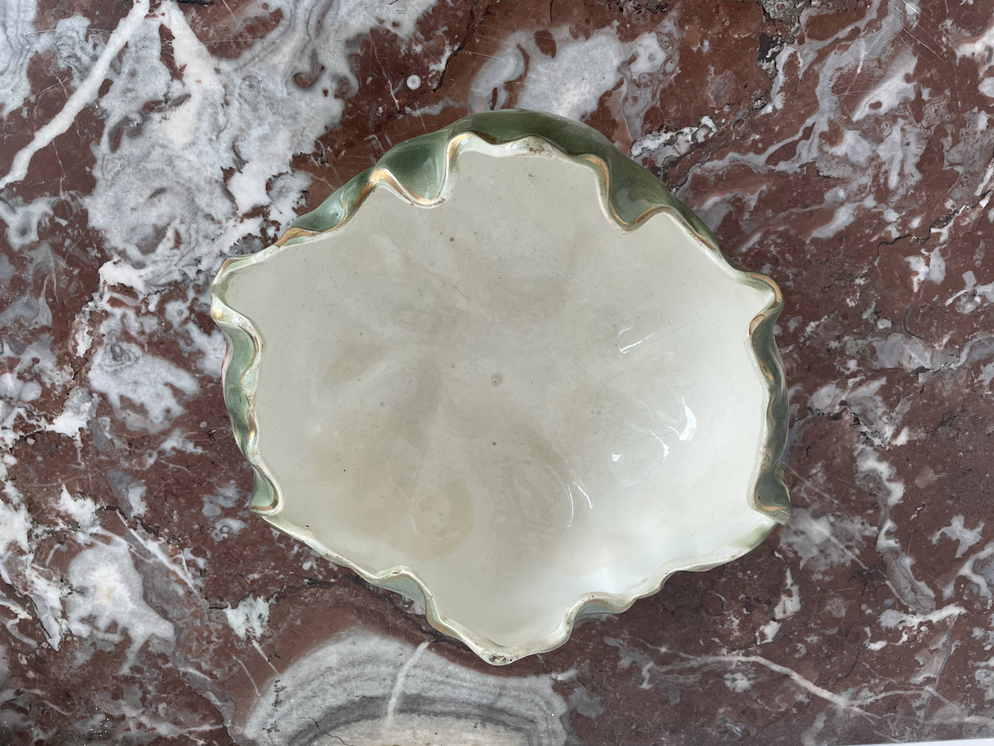 Cache-pot, grande coupe, Keller & Guérin, Lunéville, Les Roses, Art Nouveau, barbotine, céramique