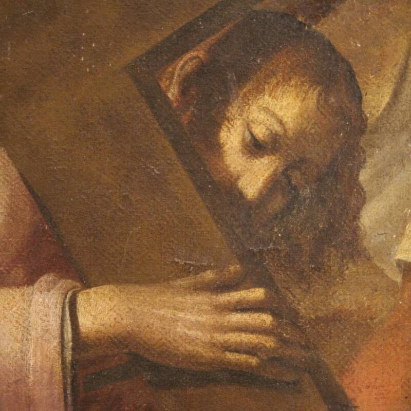 Antique Italian painting of the Way of the Cross, Ascent to Calvary