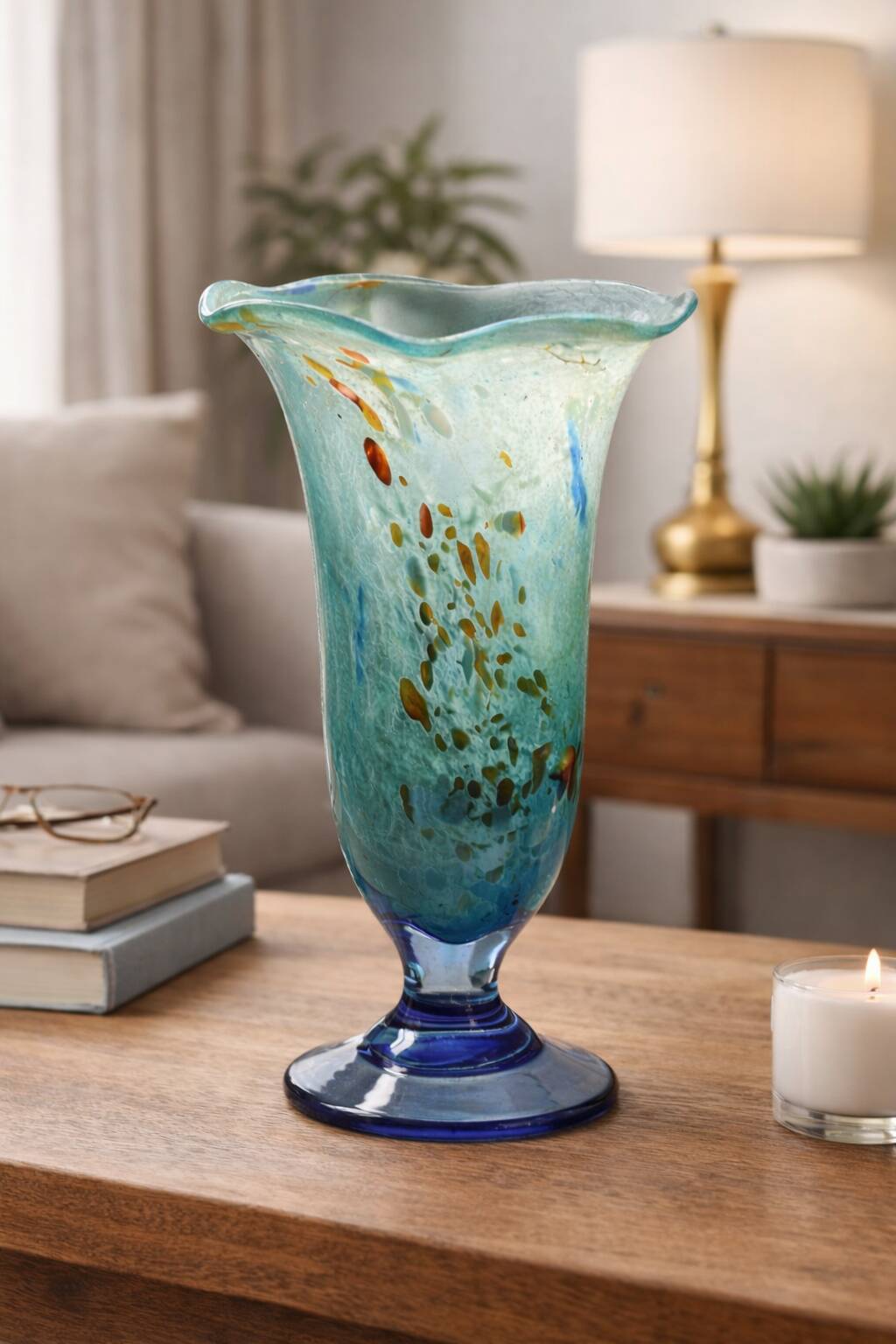 Art glass vase signed Marc Blot, 1990, hand-blown - 28 cm - new
