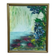 Mid-Century Oil on Canvas “Water Lilies” by Lena Larsson Framed 50 × 42 cm