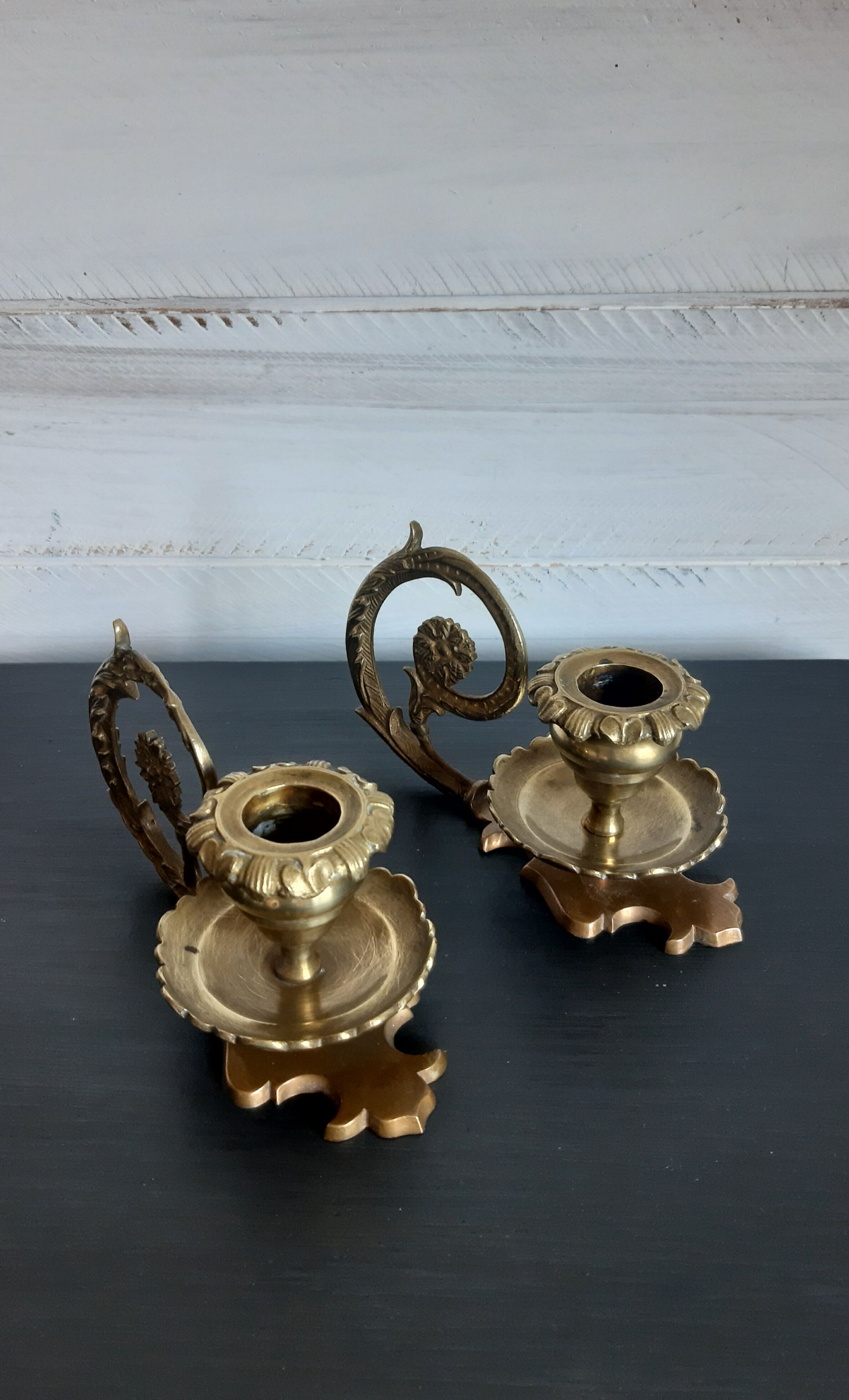 Pair of bronze candlesticks