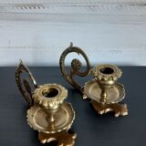 Pair of bronze candlesticks