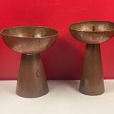 Candle holder x 2 brutalist copper candle pick (metalwork style)