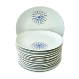 Set of 12 flat plates and 1 Bareuther dish
