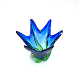 Sculptural Murano Vase – Cobalt Blue & Green - circa 1960