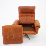 1970s leather swivel armchair by Nili Stoppmobler, Denmark