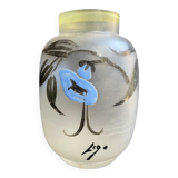 Vase F. T. Legras enamelled and painted signed