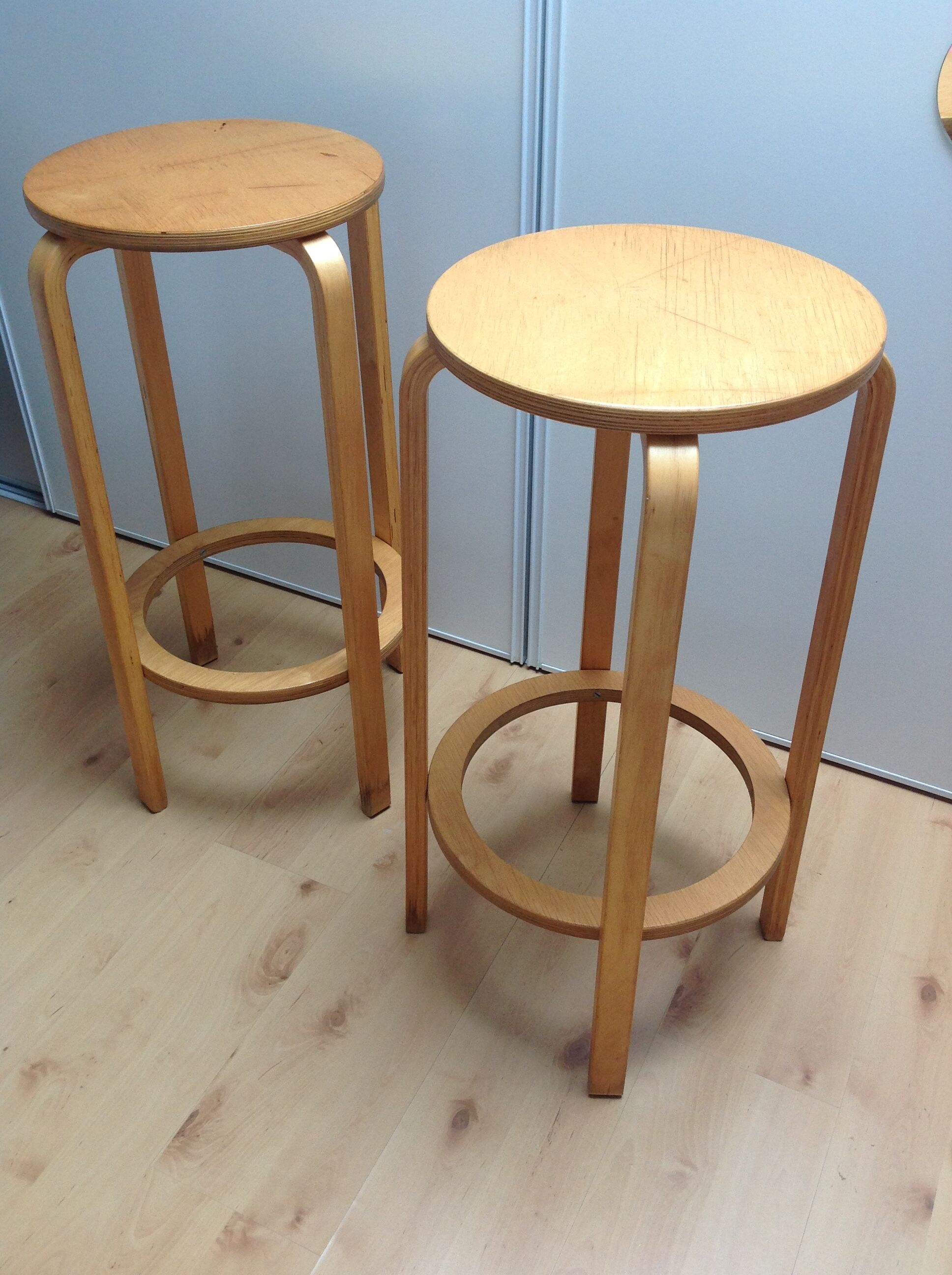 Pair of high Scandinavian/vintage style stools 60s-70s