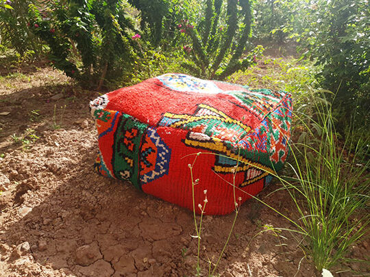 Moroccan carpet pouf / floor pillow