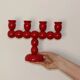 Four-arm Swedish bobbin candelabra